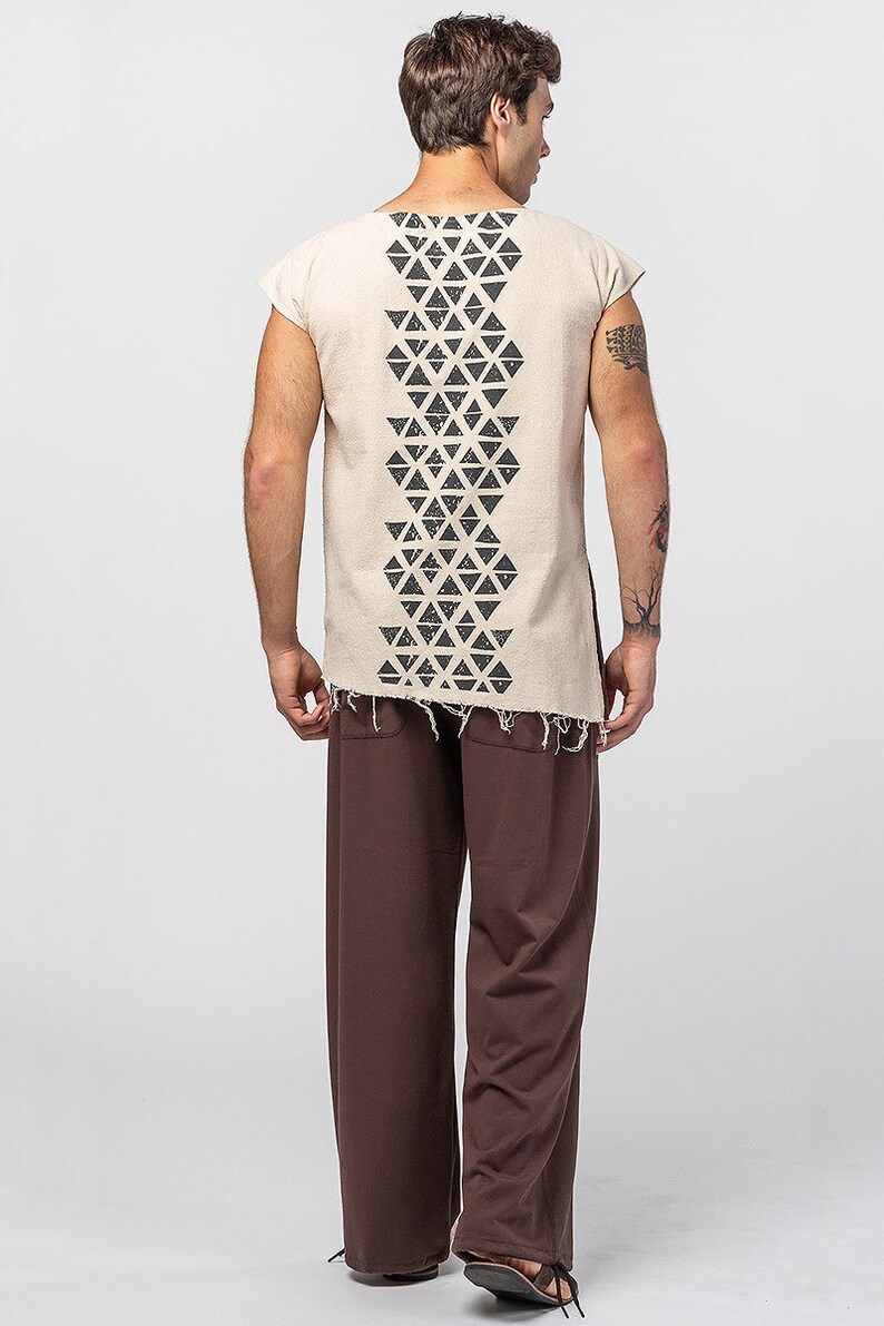 Cotton sporty casual pants Brown loose comfortable yoga hippie boho men pants
