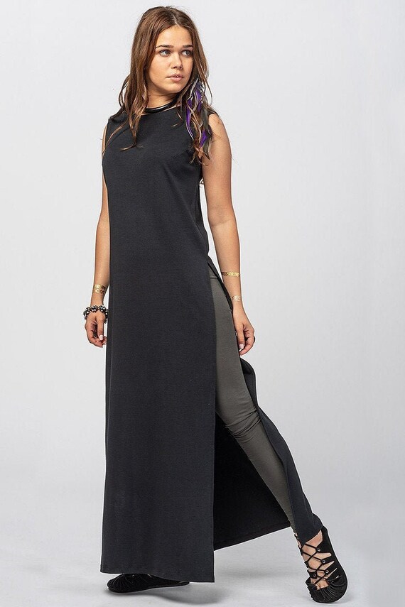 womens black tunic dress