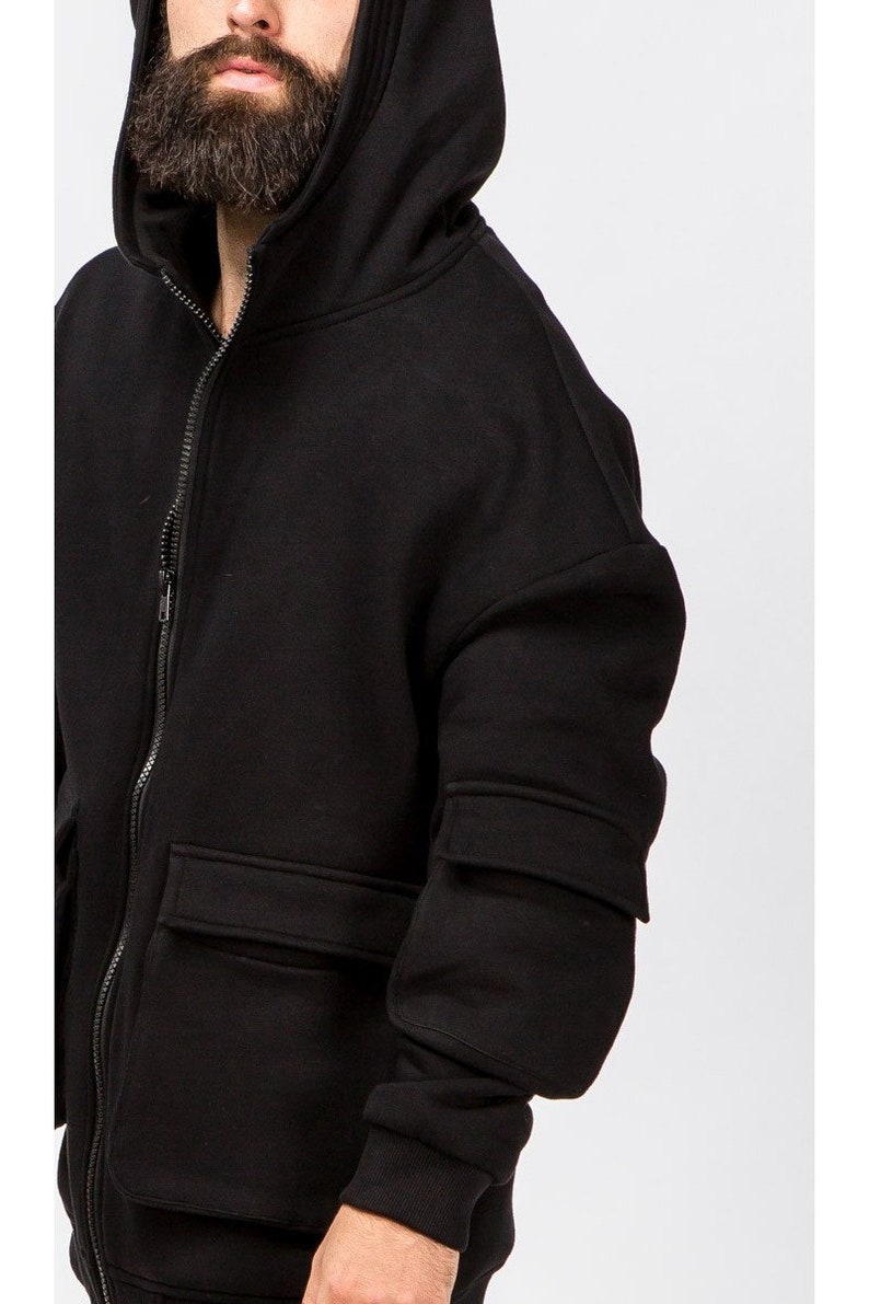 Men Zipup Hoodie Pullover Hoodless Sweater Sweatshirt Pockets Etsy