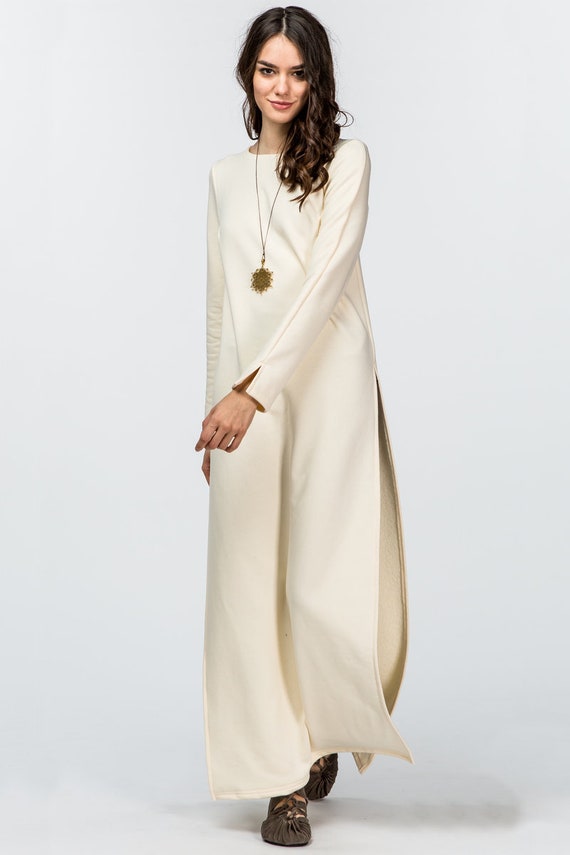 white long hippie dress