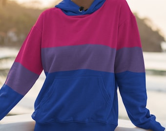 Bisexual Flag Hoodie, Bi Pride Hoodie, Bisexual Colors, Bisexual Pride Hoodie, LGBT Pride Wear, Bi Pride Sweater, Bi Flag Aesthetic Clothing