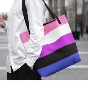 Genderfluid Tote Bag, Genderfluid Flag Bag, Genderfluid Pride Festival Bag, Genderfluid Gift, Gender Fluid Shopping Bag, Queer Bag Gifts