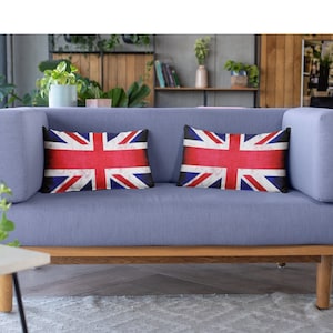 Union Jack Pillow, 20x12 rectangular Pillow, British Flag Throw Pillow, Union Jack Flag Cushion, Great Britain Home Decor, British Gifts