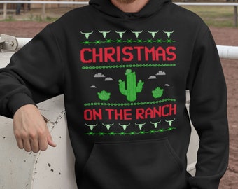 On the Ranch Christmas Hoodie Texas 