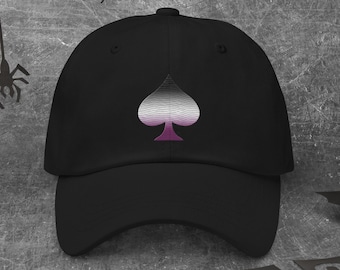 Ace Hat, Ace of Spades Embroidered Hat, Asexual Dad Hat, Ace Pride Hat, ombre Asexual Flag Colors, Asexual Pride Accessories, LGBTQIA Merch