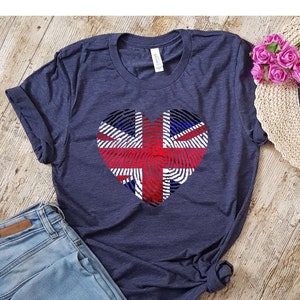 Union Jack Heart Shirt, British Flag TShirt, UK Flag Tee, Britain Gift, London Souvenir, Travel Gift, British Pride, British Flag Clothing,