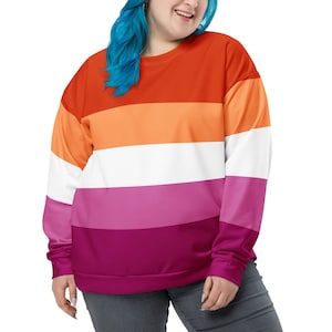 Community Lesbian Sweater, Lesbian Flag Clothing, Lesbian Flag Sweater, Orange Lesbian Flag Sweatshirt, Lesbian Pride Outfit, Lesbian Gift