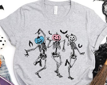 Subtle Trans Shirt, discreet Trans Pride Shirt, Transgender Skeleton Shirt, Trans Halloween Shirt, Dancing Skeletons Transgender Shirt