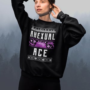 Asexual Halloween Witch Sweatshirt, Ace Pride ugly Halloween Sweater, Asexual Pride Halloween Jumper, Ace Flag witchy Halloween Sweatshirt,