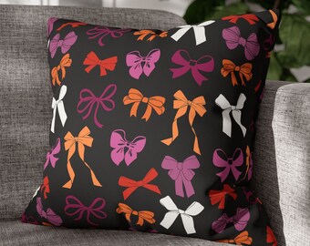 4 Sizes - Coquette Lesbian Pillow Cover Faux Suede, subtle Lesbian Flag Throw Pillow Case, Lesbian Pride Cushion Cover, Aesthetic Room Decor