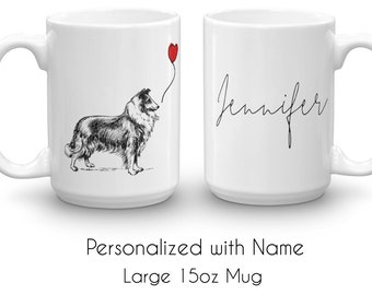 Personalized Rough Collie Mug, Personalised Rough Collie Gifts, Collie Gifts For Women, Rough Collie Mom, Collie Mama, Rough Collie Lover,