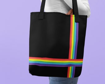 Rainbow Tote Bag, striped Rainbow Flag Bag, LGBT Pride Tote Bag, Queer Gift, Gay Pride Bag, Pride Gift 2021, Festival Bag, LGBT Bag,