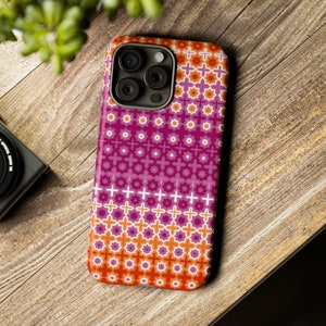 Lesbian Phone Case - 46 Models - Subtle Lesbian Flag Tough Phone Case for use with iPhone® Samsung Galaxy® Google Pixel®, Lesbian Pride Gift