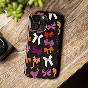 46 Models - Subtle Lesbian Flag Bows Tough Phone Case for use with iPhone®, Samsung Galaxy®, Google Pixel®, Lesbian Pride Tech Accessories