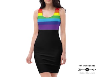 rainbow striped bodycon dress STRIPPED BODYCON MINI DRESS  Rainbow Rose