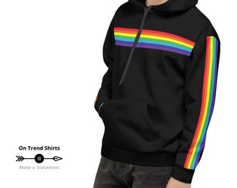 Gay Pride Flag Hoodie, Rainbow Hoodie, Rainbow Sweater, Festival Clothing, LGBT Pride Hoodie, Gay Hoodie, LGBT Clothing, Rainbow Pride,