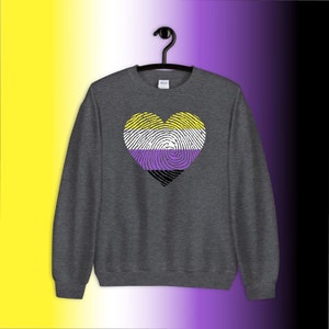 Non Binary Pride Sweatshirt, Nonbinary Flag Sweater, Enby Jumper, Agender Clothes, Genderqueer, Genderfluid, Non Binary Clothing, NB Pride