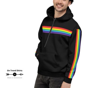 hoodie with rainbow stripe