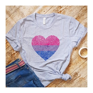 Bi Pride Heart Shirt, Bisexual Tshirt, Bisexual Flag Tee, LGBT Clothing, Bisexual Gift, Bi Flag Shirt, Queer Pride Wear, Bisexuality T Shirt