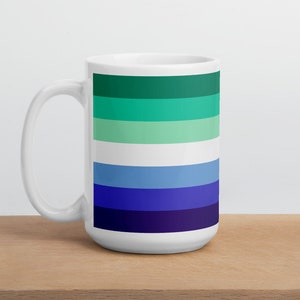 MLM Pride Mug, Male Pride Coffee Mug, Blue Gay Flag Coffee Cup, LGBT Mug, Pride Flag Mug, MLM Mug, Gay Home Decor, Gay Mug, Gay Pride Gift