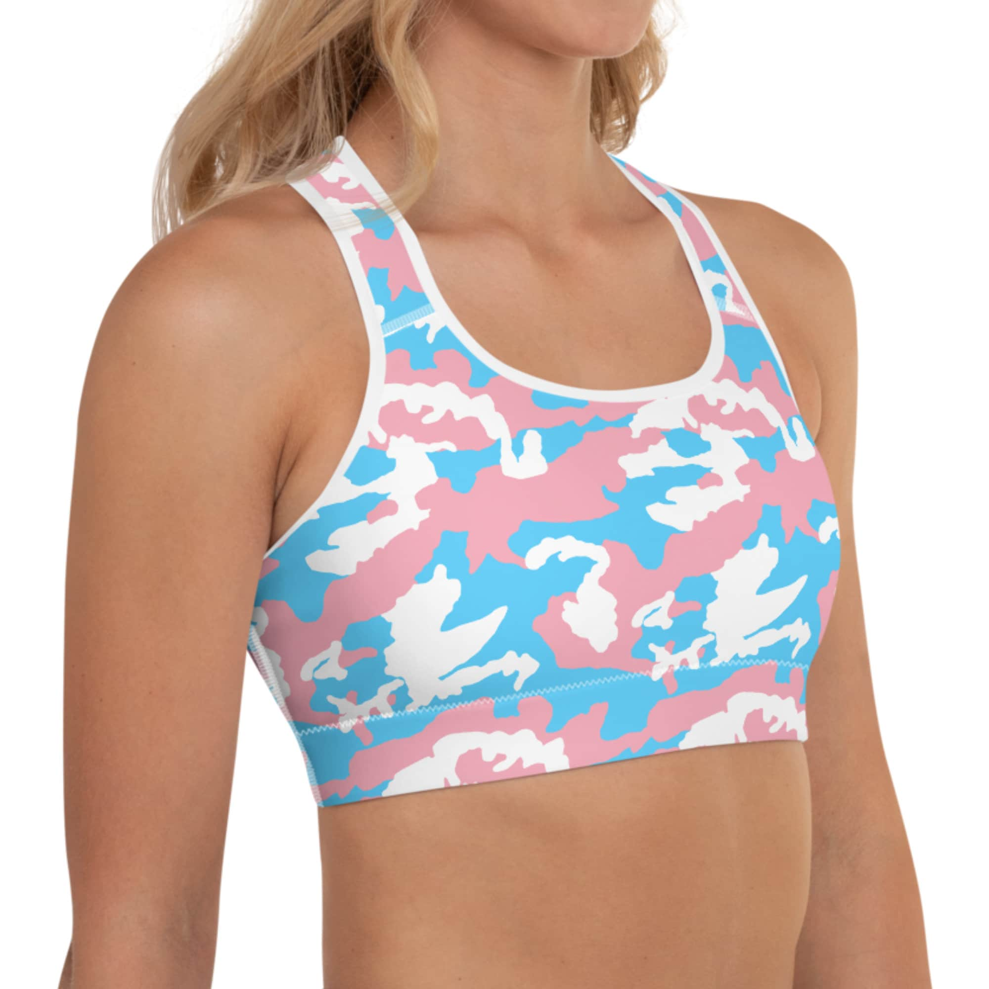 Blue Camo Sports Bra