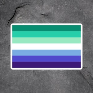 Gay Male Pride Stickers, MLM Pride Flag Stickers, Blue Gay Flag, Heart, Rainbow, Wave, Triangle, Exclamation Mark, Gay Aesthetic Stickers image 3