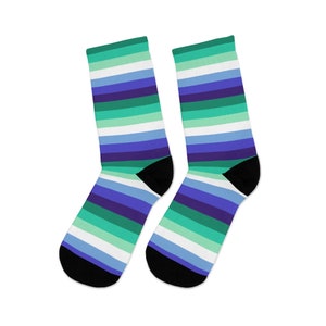 MLM Pride Flag Socks, Gay Male Pride Socks, Gay Male Flag Socks, Gay Pride Socks, Blue Gay Flag Socks, LGBT Socks, Queer Socks, Gay Socks