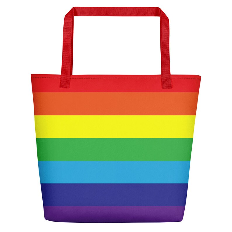 Pride Beach Tote Rainbow Beach Bag Rainbow Tote Bag Rainbow Pride Bag Rainbow Pattern Gay Pride Pride Rainbow Bag LGBT Rainbow Print