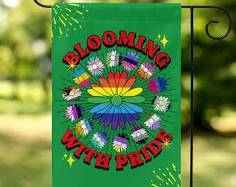 12x18 Daisy Flower Pride Garden Flag, Pride Support Yard Flag, LGBTQIA Pride Flag Lawn Sign, Pride Ally Garden Flag, LGBT Front Porch Decor