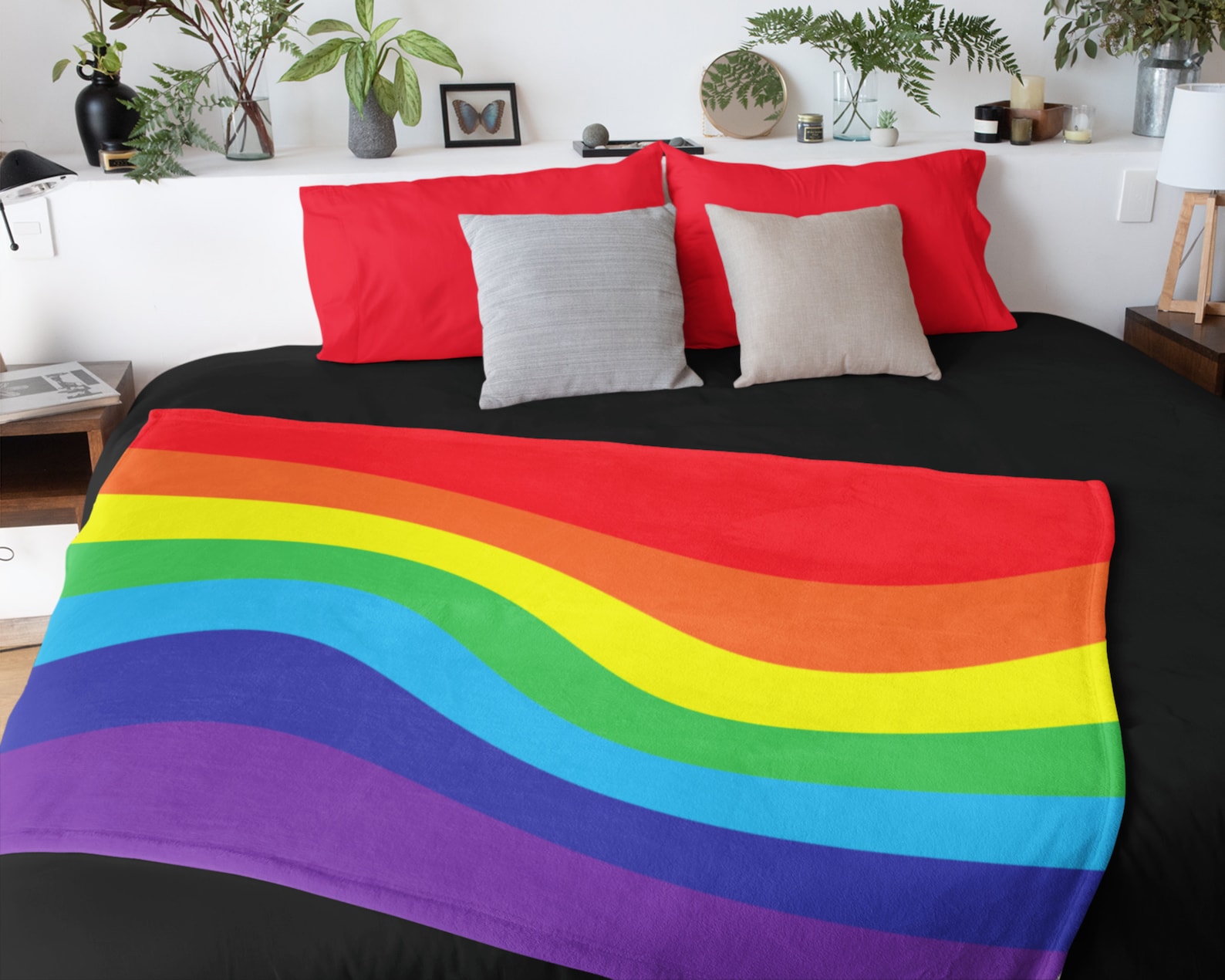 Rainbow Blanket Rainbow Pride Blanket Rainbow Flag Throw Etsy UK