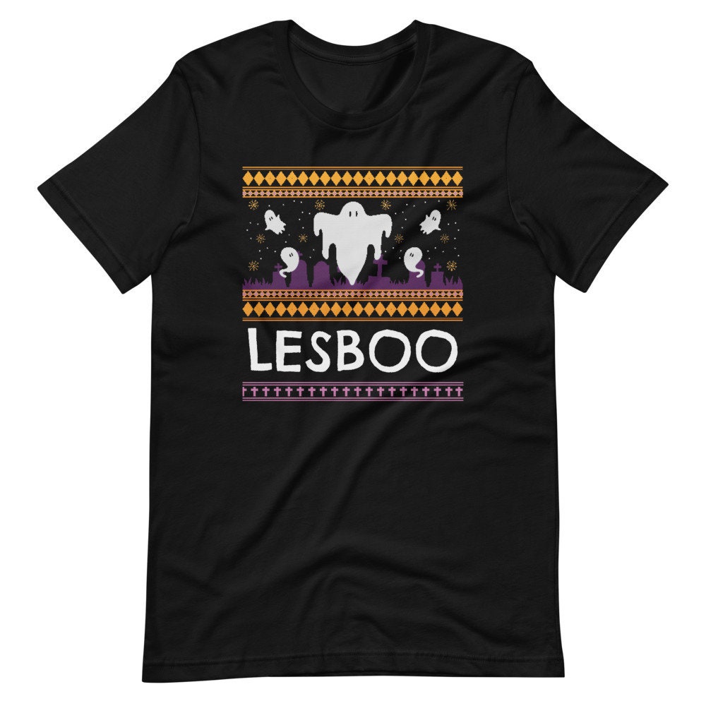 Discover Lesbian Halloween Ghost Shirt, LGBT Pride Halloween Tee, funny Gay Halloween Tshirt, Queer Gifts, Gay Woman Boo Shirt, ugly Halloween Shirt