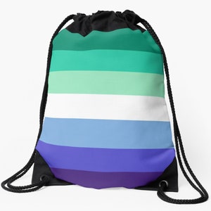 MLM Flag Drawstring Bag, Gay Male Pride Bag, Blue Gay Flag Drawstring Backpack, Gay Pride Gym Bag, LGBT Pride Accessories, Queer Pride Merch