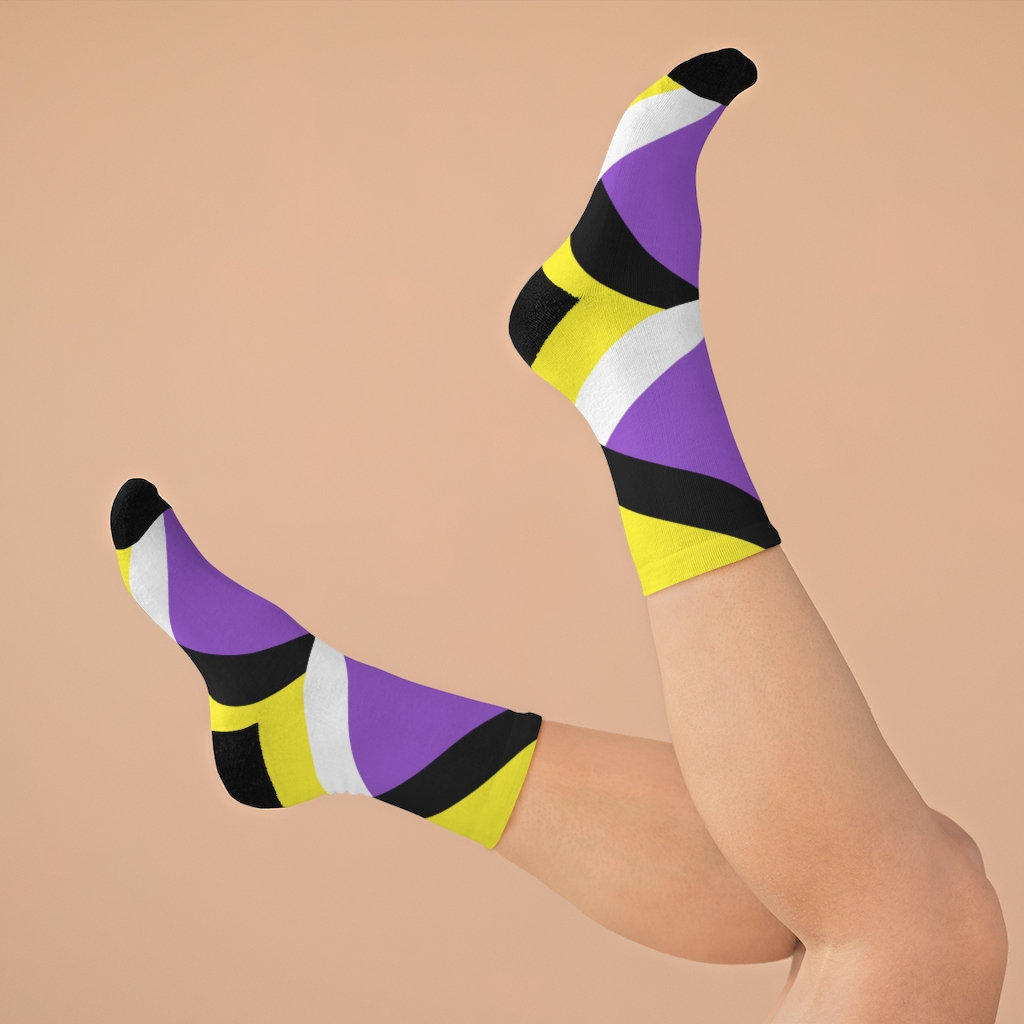 Nonbinary Socks one size abstract geometric pattern Non Etsy