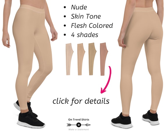 Nude Leggings for Women, Skin Tone Gym Leggings, Solid Neutral Skin Coloured  Workout Activewear, Beige Leggings, Trendy Dance Tights -  Canada