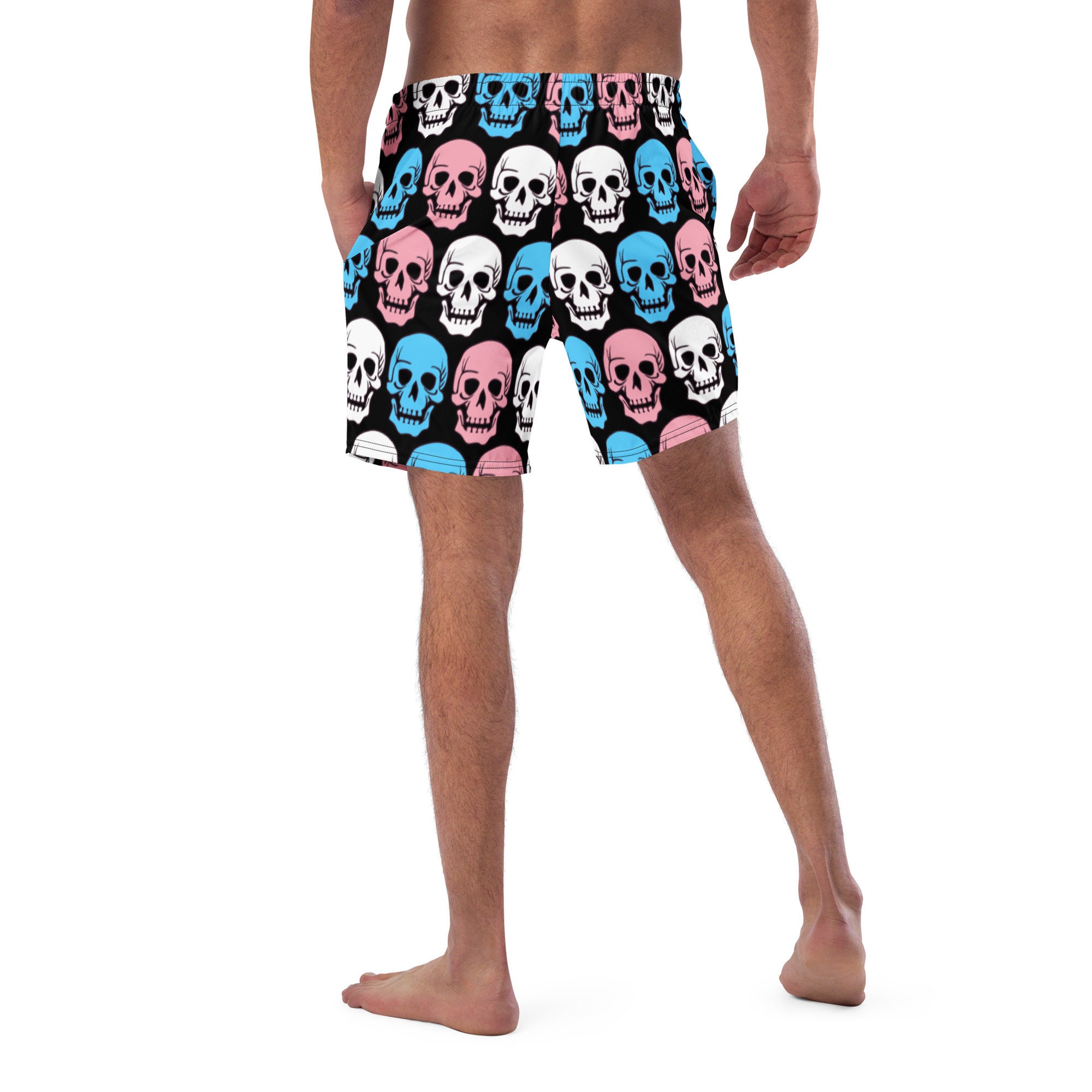 2xs 6xl Trans Pride Flag Skulls Mens Swim Trunks Gothic - Etsy