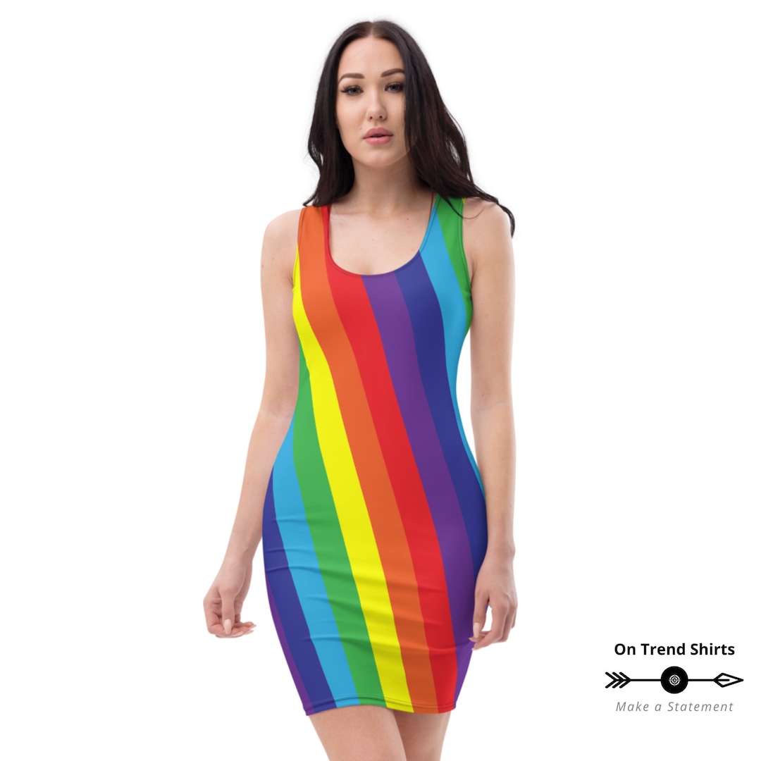 Rainbow bodycon on sale dress