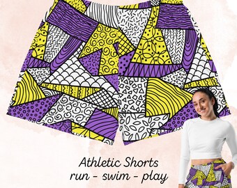 Subtle Nonbinary Shorts AFAB, Enby Festival Shorts, Nonbinary Pride Clothing, Non Binary Flag Aesthetic, Beach Summer Gym Swim Run Workouts