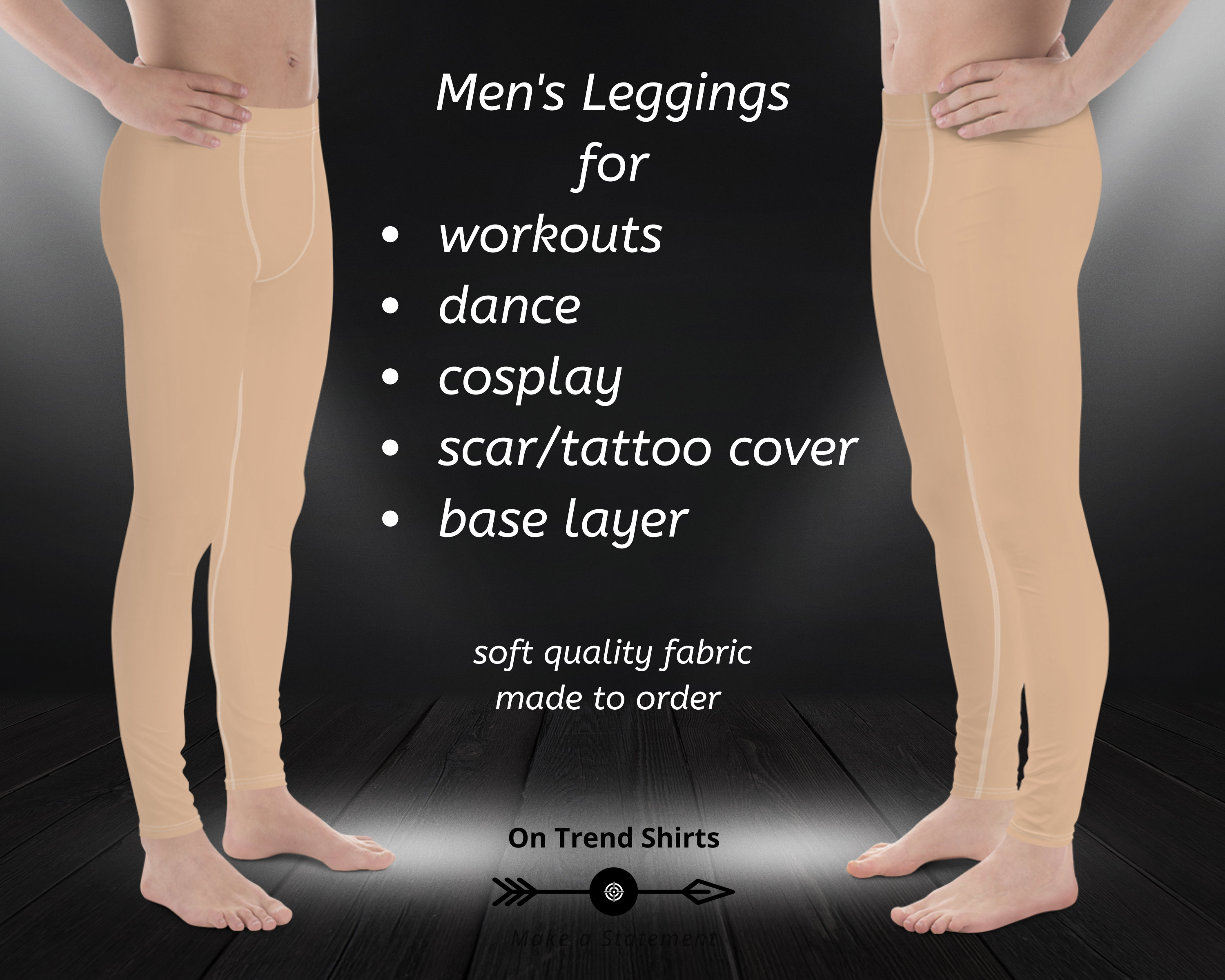 Nude Leggings for Men, Skin Tone Leggings, Beige Leggings, Flesh