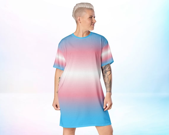 ombre t shirt dress Blue Ombre T-Shirt Dress