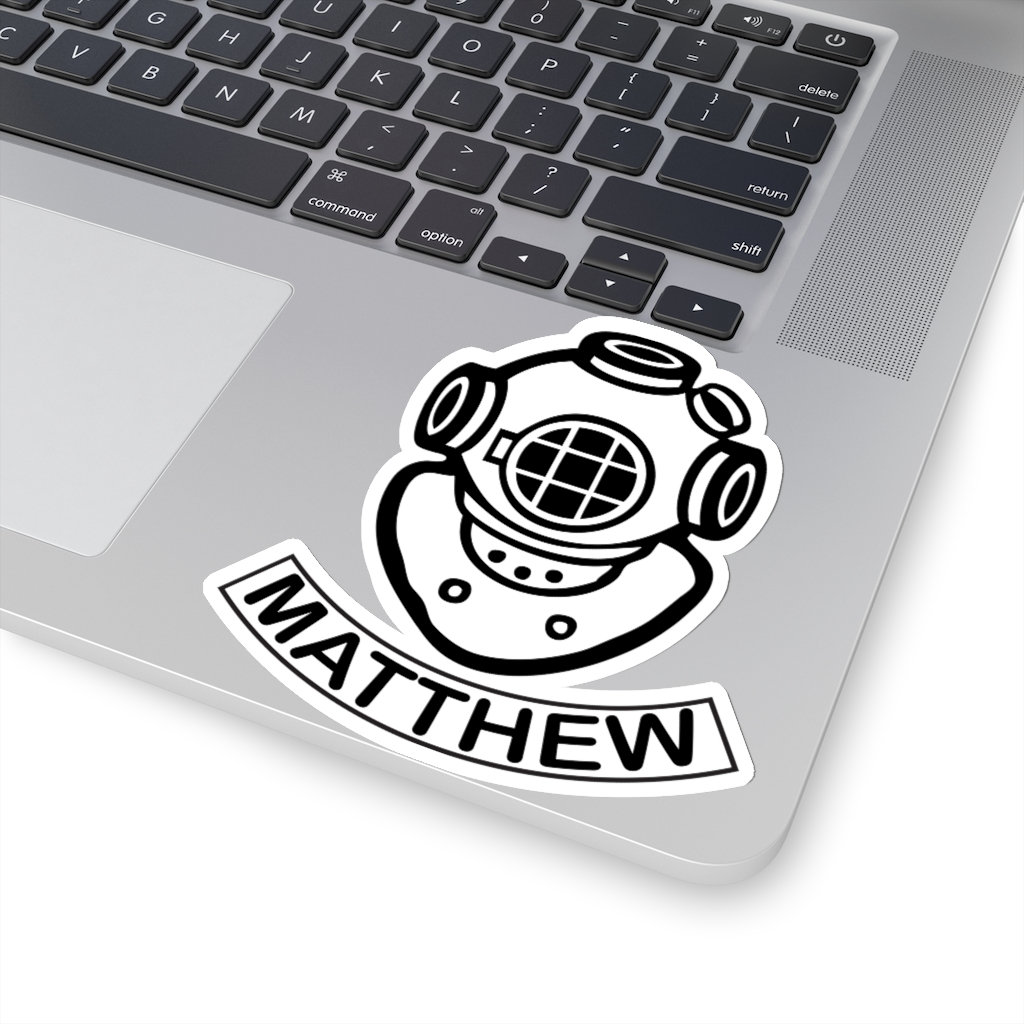 Deep Sea Diver Personalized Sticker, Custom Name Scuba Diver Sticker ...