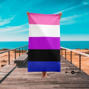 Genderfluid Flag Beach Towel, Genderfluid Gift, Genderfluid Pride, Genderfluid Towel, Genderqueer Gift, Pride Flag Towel, LGBTQIA,