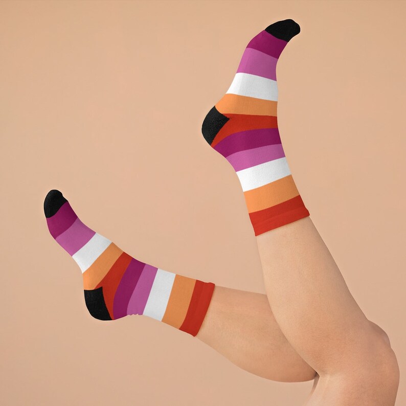 Community Lesbian Flag Socks Lesbian Socks Lesbian Pride Socks New Community Lesbian Flag Socks Lesbian Socks Lesbian Pride Socks New