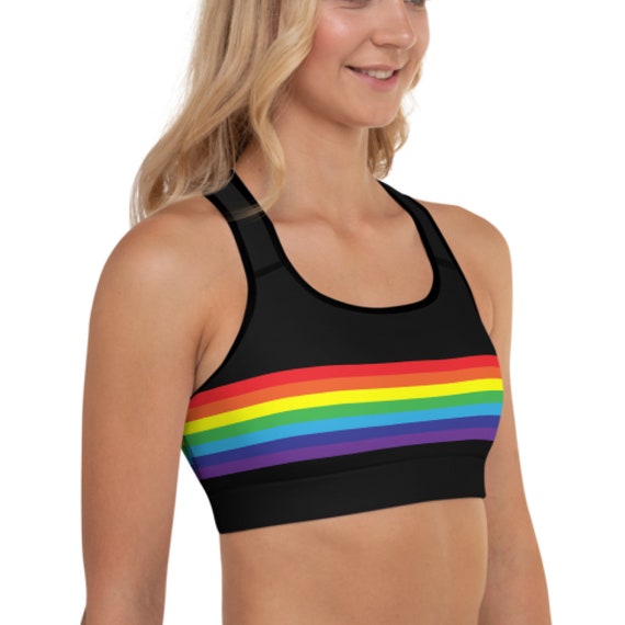 Rainbow Sports Bra, Rainbow Flag Training Bra, Gay Pride Flag Festival Bra,  Striped Yoga Bra, Rave Top, Dance Bra, Activewear for Women, -  Canada