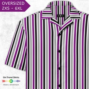 Asexual Flag Stripe Pride Shirt, subtle Asexual Shirt, striped Ace Pride Button Up Shirt, discreet Asexual Pride Flag Stripes Hawaiian Shirt