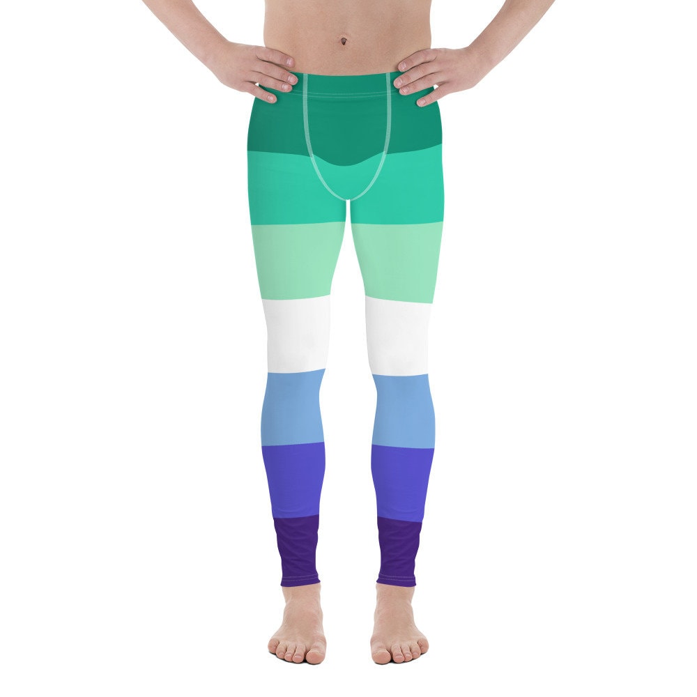 MLM Pride Leggings Blue Gay Flag Mens Leggings Male Pride Etsy