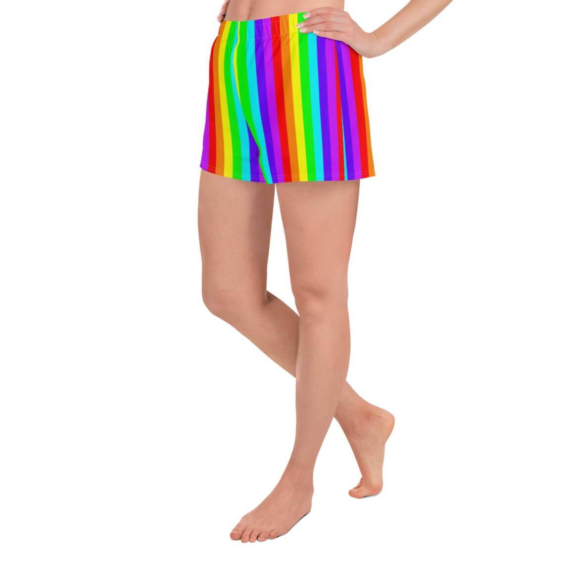 Rainbow Shorts Festival Shorts Striped Shorts Athletic Etsy