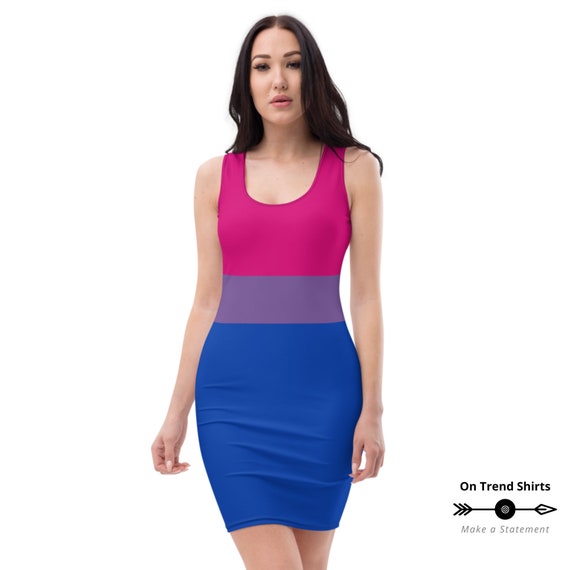 pride bodycon dress 65 MCMLXV Women's LGBT Pride Rainbow Flag Stripe Print Bodycon Dress