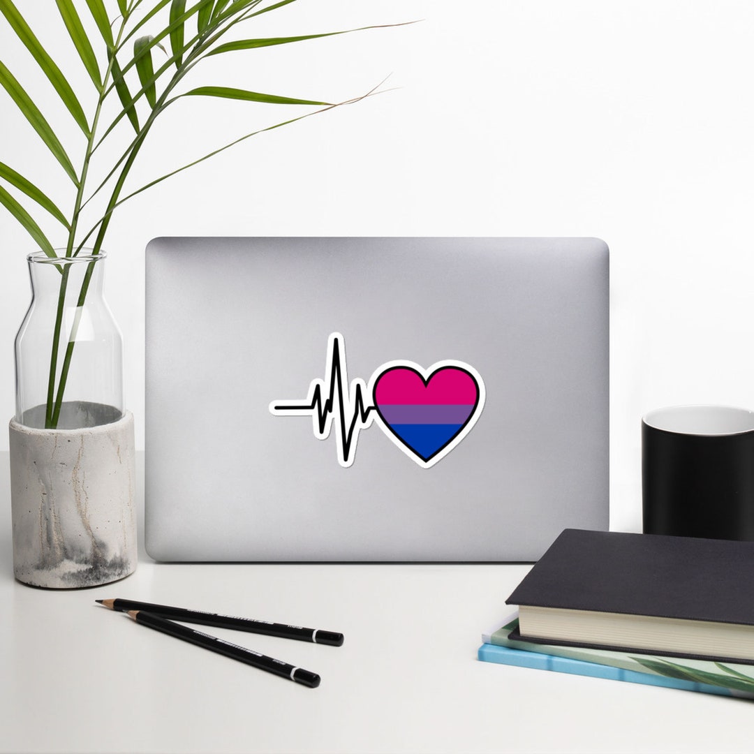 Bisexual Heartbeat Sticker, Bi Pride Stickers, Bisexual Sticker, Bi ...