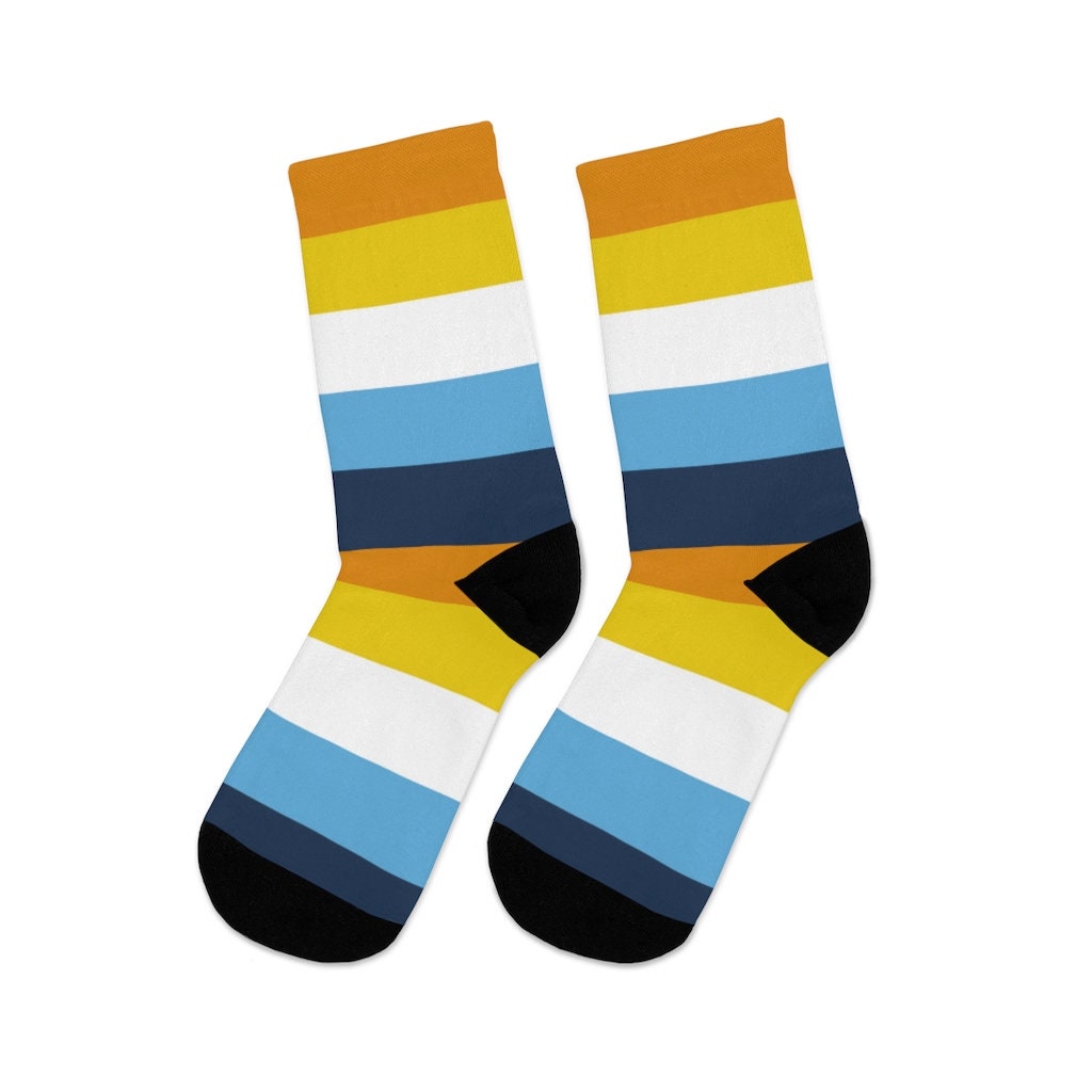 2 Pairs Asexual Pride Flag Socks - Ace Striped Socks For Pride Events & LGBTQ+ Awareness