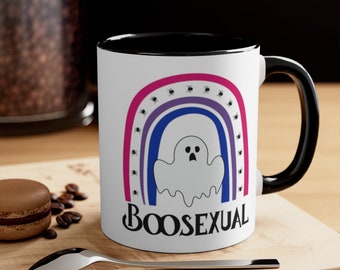 Two tone Bisexual Mug, Bi Rainbow Mug, Bisexual Halloween Mug, spooky Bi Mug, Bisexual Coffee Mug, Bi Pride Mug, Bisexual Pride Mug